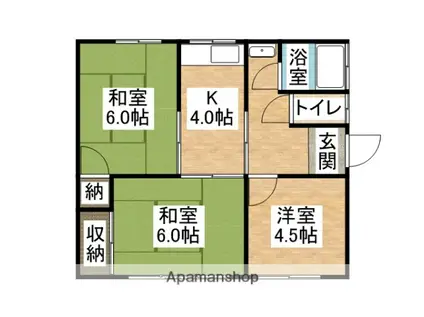 伊予鉄道郡中線 余戸駅 徒歩7分 1階建 築38年(3K)の間取り写真