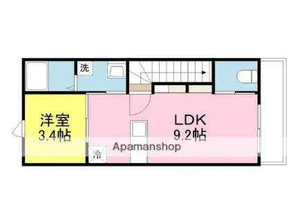 ONESTEP松前2(1LDK/2階)の間取り写真