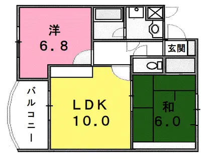 ロータスビレッジあいゆうA(2LDK/1階)の間取り写真