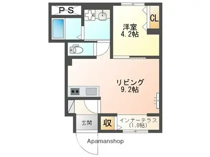 サンコーポ(1LDK/1階)の間取り写真