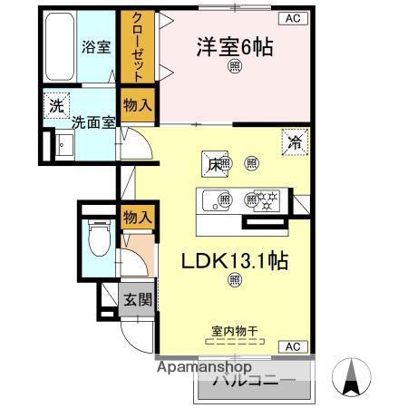 BENEⅡ(1LDK/1階)の間取り写真