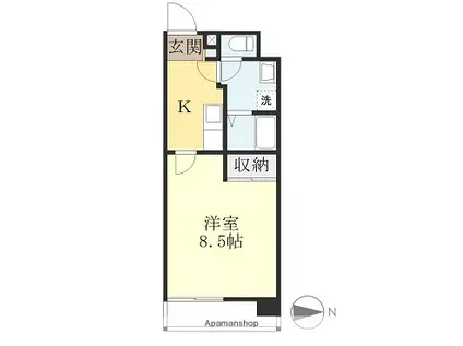 フォルテ緑町(1K/2階)の間取り写真