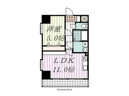 アリストブランズ(1LDK/3階)の間取り写真