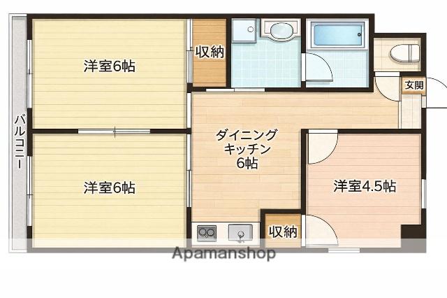 和泉パールハイツ(3DK/4階)の間取り写真
