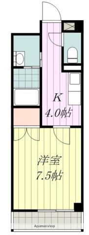 カサグランデ湯之町(1K/3階)の間取り写真