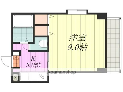 プレアール平和通(1K/1階)の間取り写真
