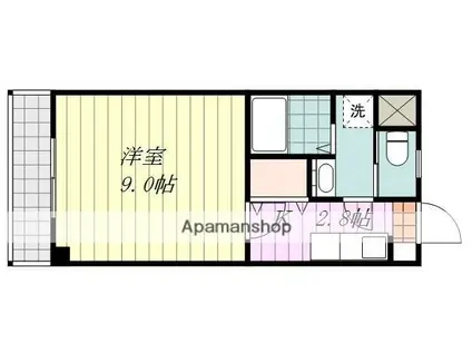 フェリーチェオーラM(1K/3階)の間取り写真