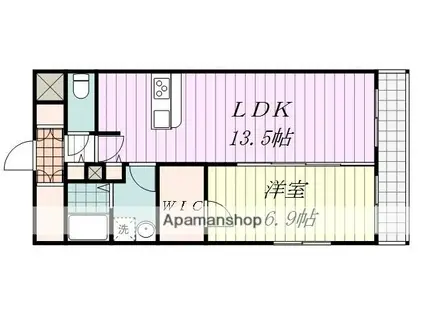 アヴァンサ千舟(1LDK/9階)の間取り写真