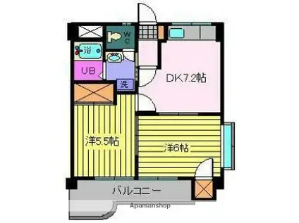 ファミール スクウェア(2DK/2階)の間取り写真