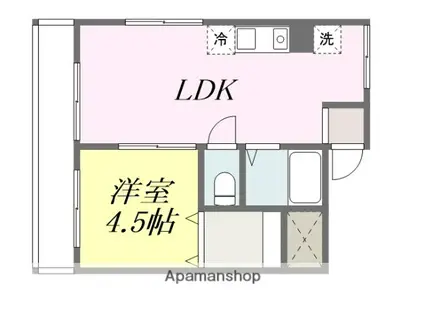 ルチーア三番町(1LDK/4階)の間取り写真