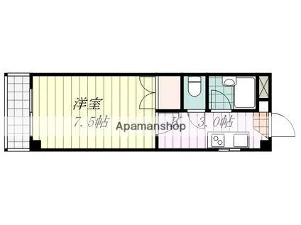 フレットハイツ(1K/1階)の間取り写真