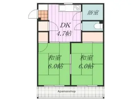 コーポ和泉(2DK/3階)の間取り写真