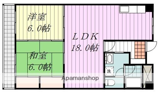 エンブレム南江戸(2LDK/10階)の間取り写真