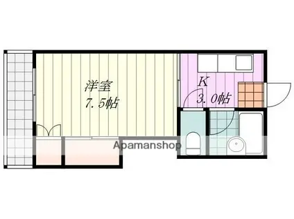 クレセントハイツ(1K/4階)の間取り写真