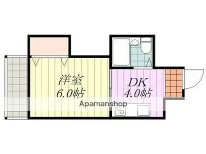 サンライズマンション(1K/3階)の間取り写真