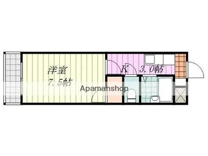 ハイムOCHI(1K/2階)の間取り写真