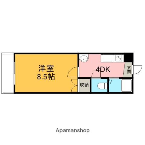 道後今市マンション(1K/1階)の間取り写真