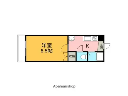 道後今市マンション(1K/2階)の間取り写真