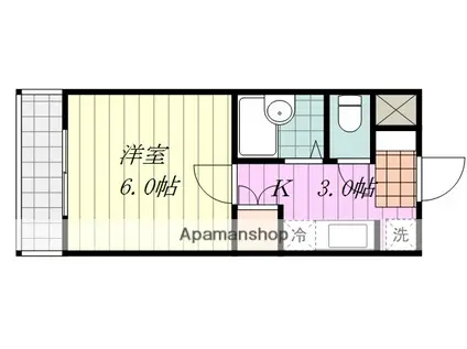 Mグラン紅葉(1K/4階)の間取り写真