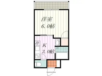 グランデュア宮田(1K/4階)の間取り写真