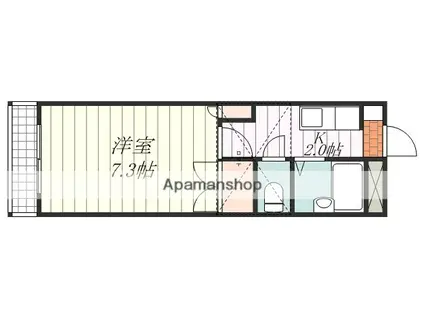 グランデュア中村(1K/5階)の間取り写真