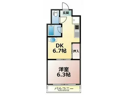 フォレスト・コート(1DK/2階)の間取り写真