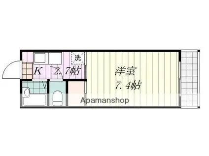 オクトワール松山土居田東館(1K/4階)の間取り写真