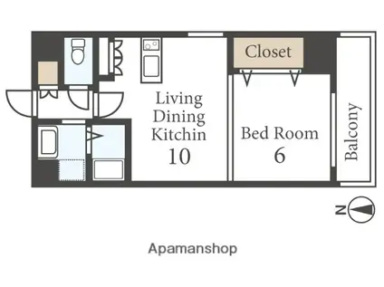 マドンナTOWN RITZ(1LDK/11階)の間取り写真