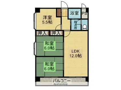 サンルーム90(3LDK/2階)の間取り写真