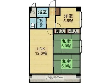 サンルーム90(3LDK/2階)の間取り写真