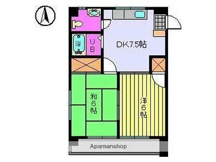 メゾン サン(2DK/4階)の間取り写真