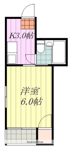コーポ此花(1K/2階)の間取り写真