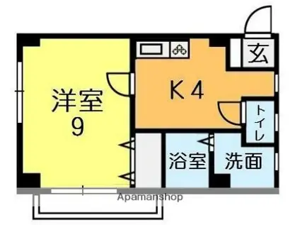 ペスコスターニョ C棟(1K/1階)の間取り写真