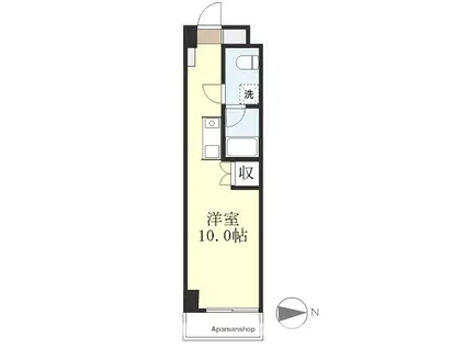 カローラ清水町(ワンルーム/3階)の間取り写真