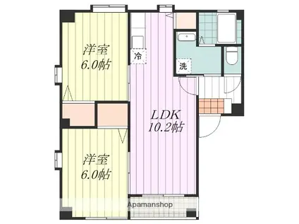 アヴェーク土居田(2LDK/1階)の間取り写真