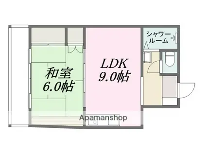大場ビル(1LDK/3階)の間取り写真