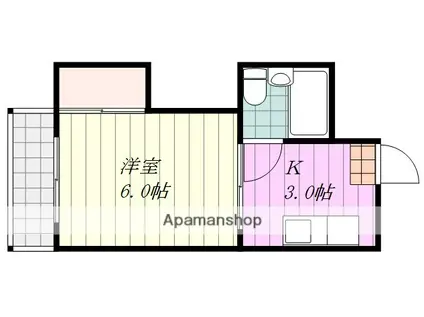 コーポ樋又A棟(1K/2階)の間取り写真