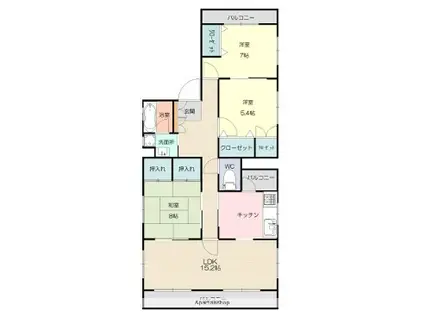 プレジール道後(3LDK/5階)の間取り写真