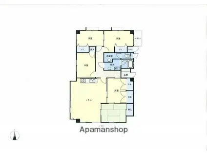 翠松ハイツ(5LDK/1階)の間取り写真