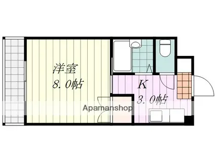 コーポラス久野(1K/4階)の間取り写真