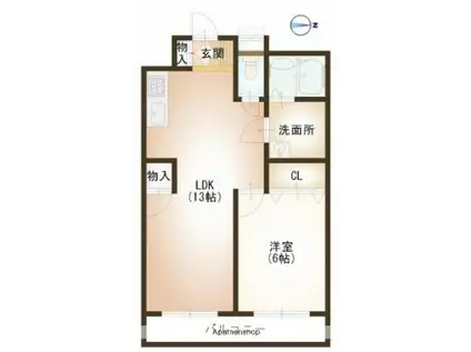 倖久三番町ビル(1LDK/5階)の間取り写真