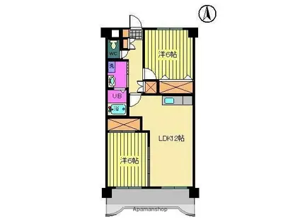秀和ココペリ(2LDK/3階)の間取り写真