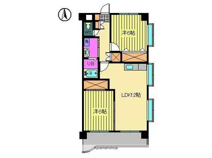 秀和ココペリ(2LDK/2階)の間取り写真