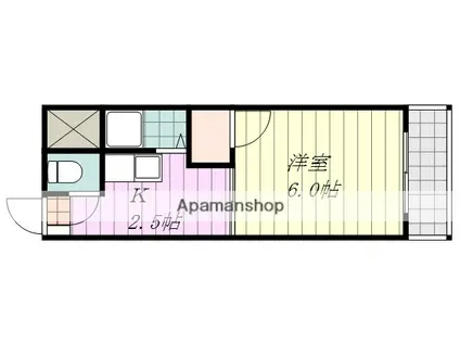 プレアール緑町Ⅱ(1K/2階)の間取り写真