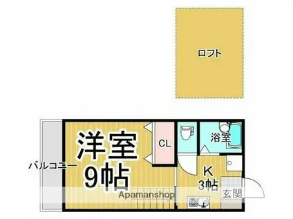 ドミールN竹原(1K/4階)の間取り写真