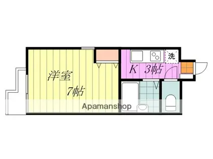 フリーダム道後(1K/2階)の間取り写真