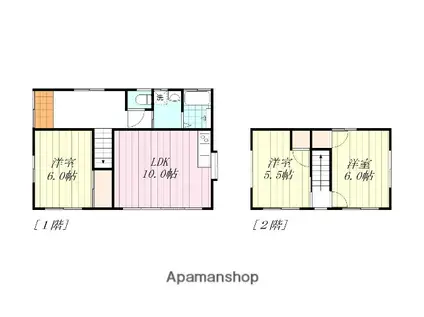愛媛県松山市 2階建 築34年(3LDK)の間取り写真