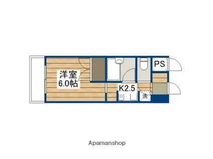 ラ・パルフェ・ド・ユーリスミー(1K/1階)の間取り写真