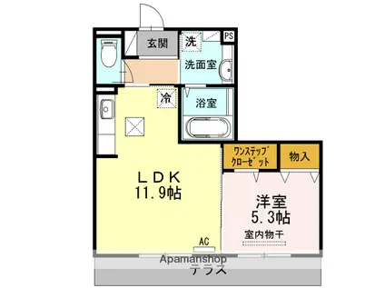 FELICE岩崎(1LDK/1階)の間取り写真