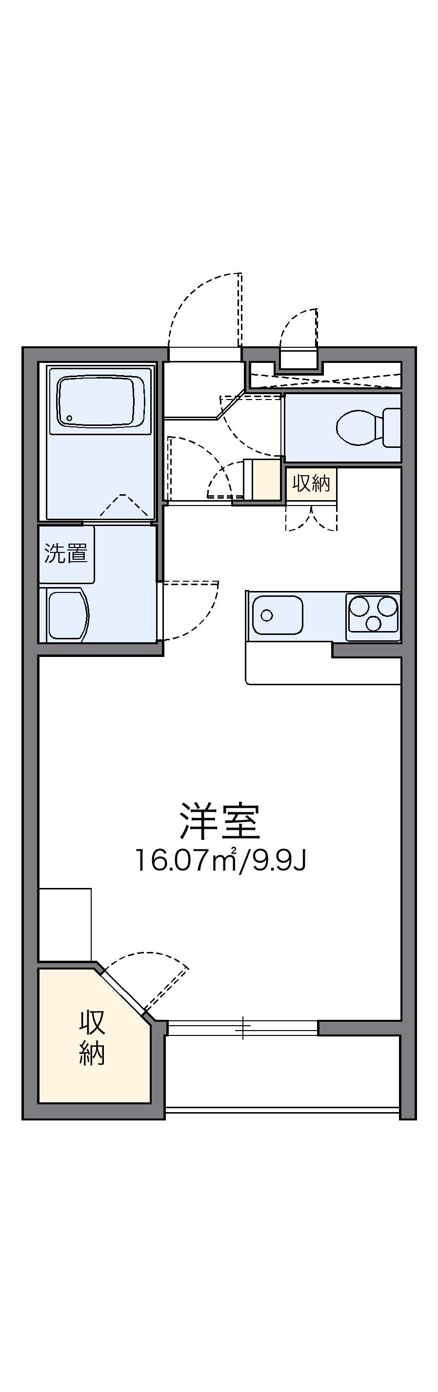 レオパレスグランドカメリアⅦ(1K/2階)の間取り写真